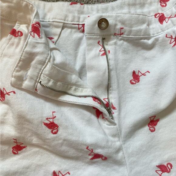 Francescas Shorts Womens Large Pink & White 100% Cotton Preppy Coastal Beach - Picture 5 of 11